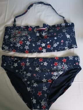 Tommy Hilfiger Navy Bikini Bottoms with Red & White Star Trim